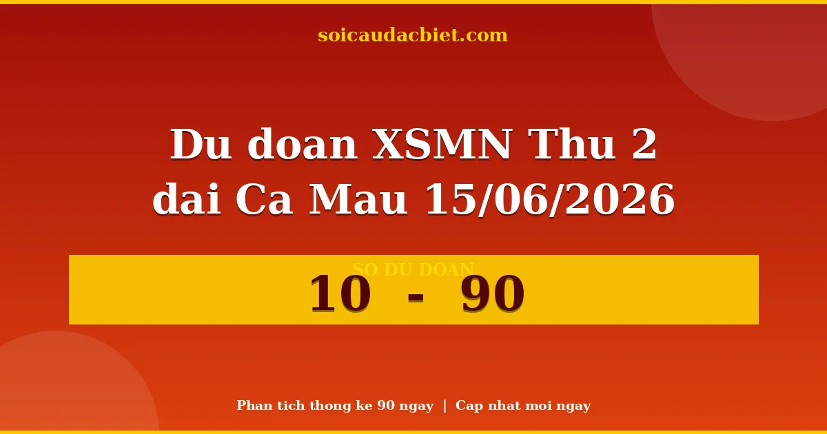 Dự đoán XSMN Thứ 2 đài Cà Mau 15/06 chuẩn xác nhất