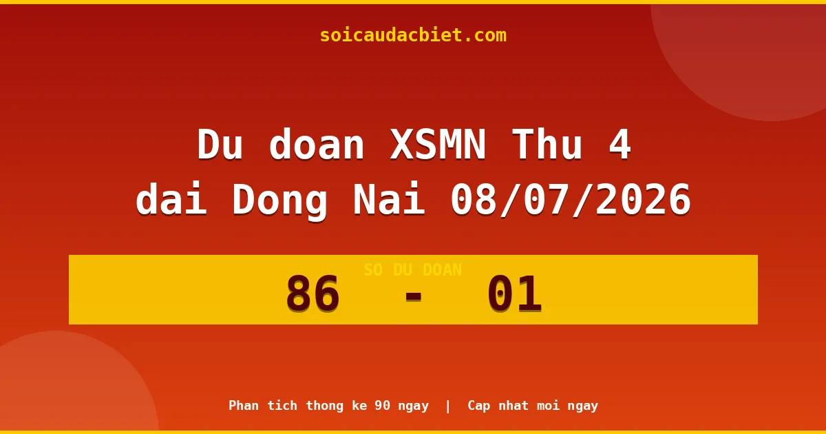 Dự đoán XSMN Thứ 4 đài Đồng Nai 08/07 chuẩn xác nhất