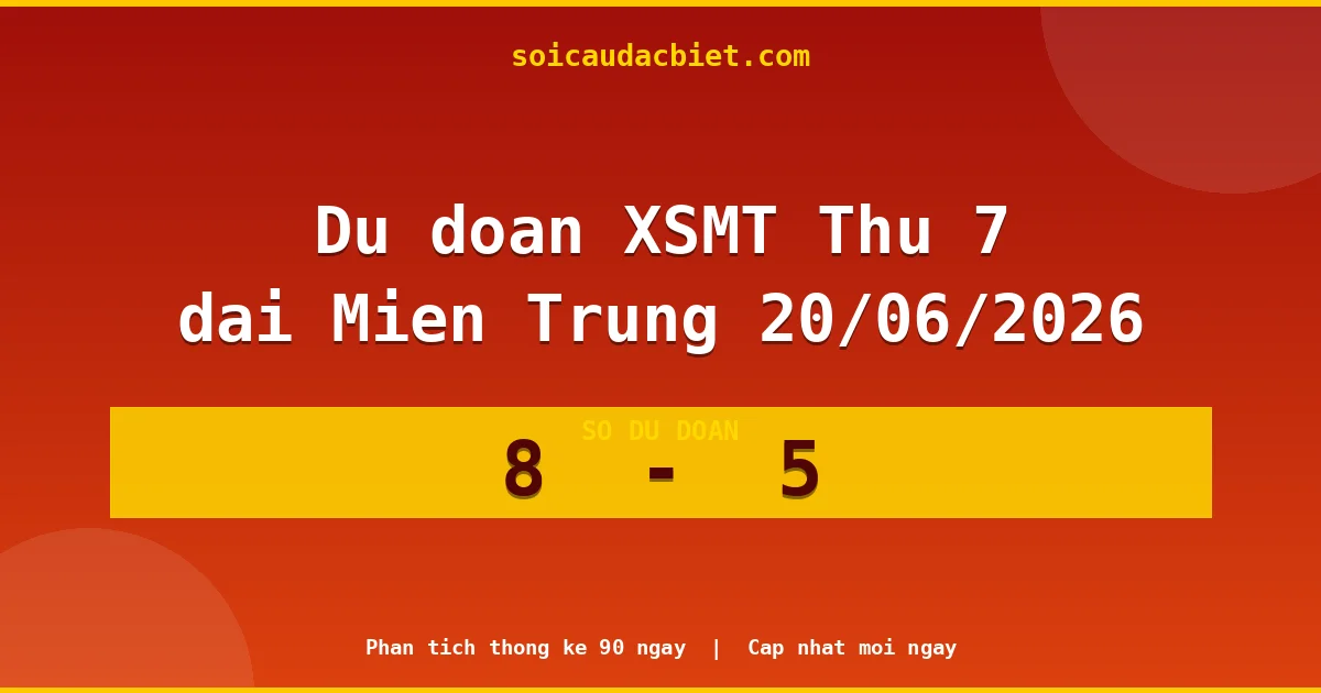 Soi cầu đầu đặc biệt 3 ngày Miền Trung hôm nay ngày 20/06/2026