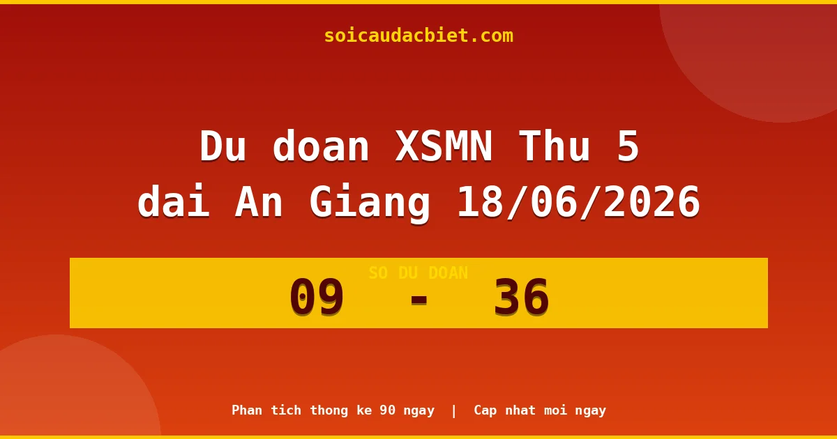 Dự đoán XSMN Thứ 5 đài An Giang 18/06 chuẩn xác nhất