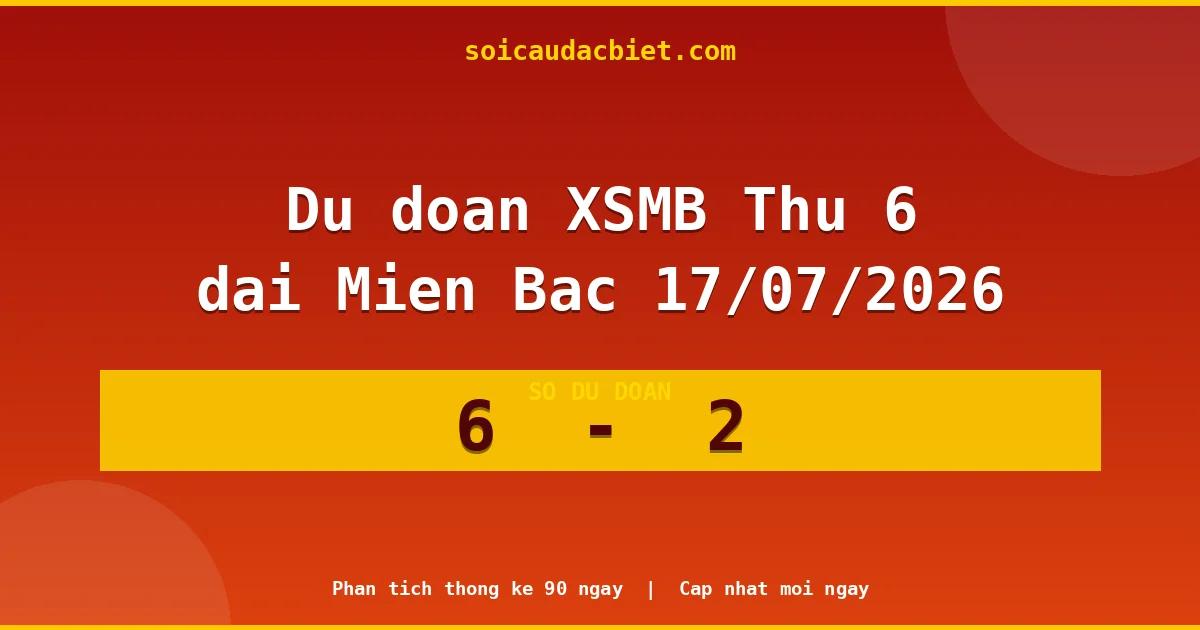 Soi cầu đầu đặc biệt 3 ngày Miền Bắc hôm nay ngày 17/07/2026