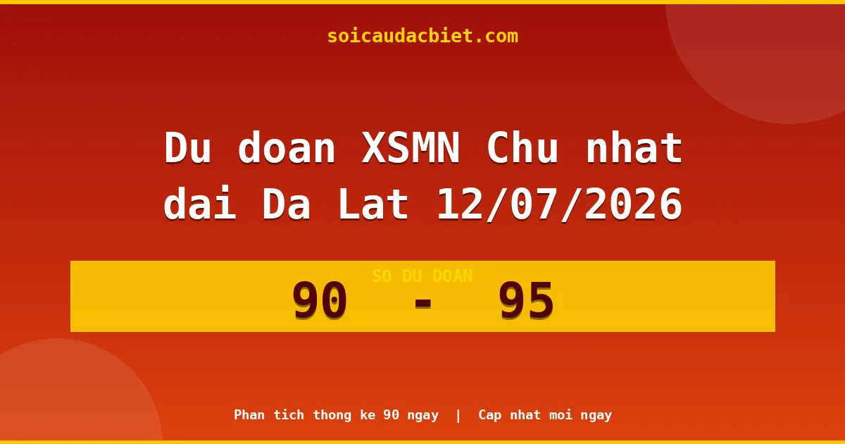 Dự đoán XSMN Chủ nhật đài Đà Lạt 12/07 chuẩn xác nhất