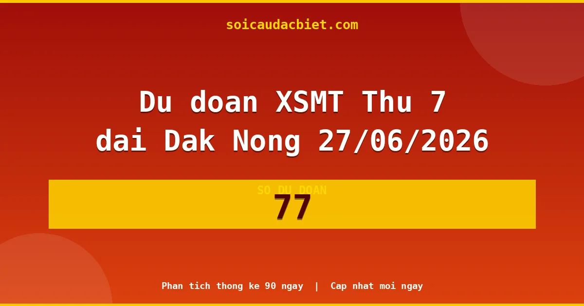 KQXS Đắk Nông Thứ 7 27/06 — Kết quả xổ số Đắk Nông hôm nay