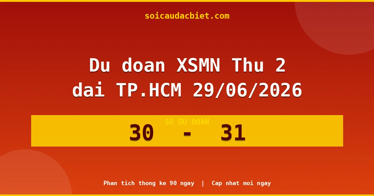 Dự đoán XSMN Thứ 2 đài TP.HCM 29/06 chuẩn xác nhất