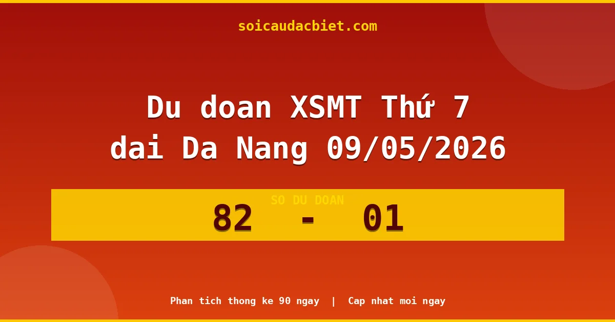 Dự đoán XSMT Thứ 7 đài Đà Nẵng 09/05 chuẩn xác nhất