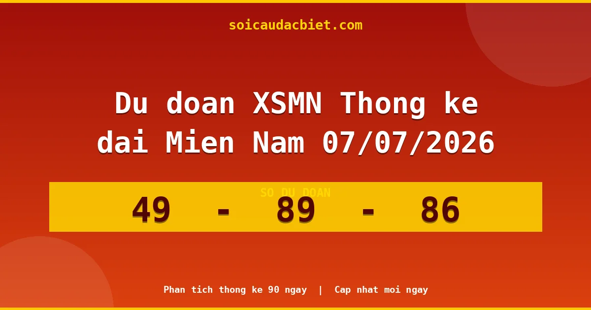 Thống kê lô gan Miền Nam hôm nay 07/07 — Lô về chưa về lâu nhất