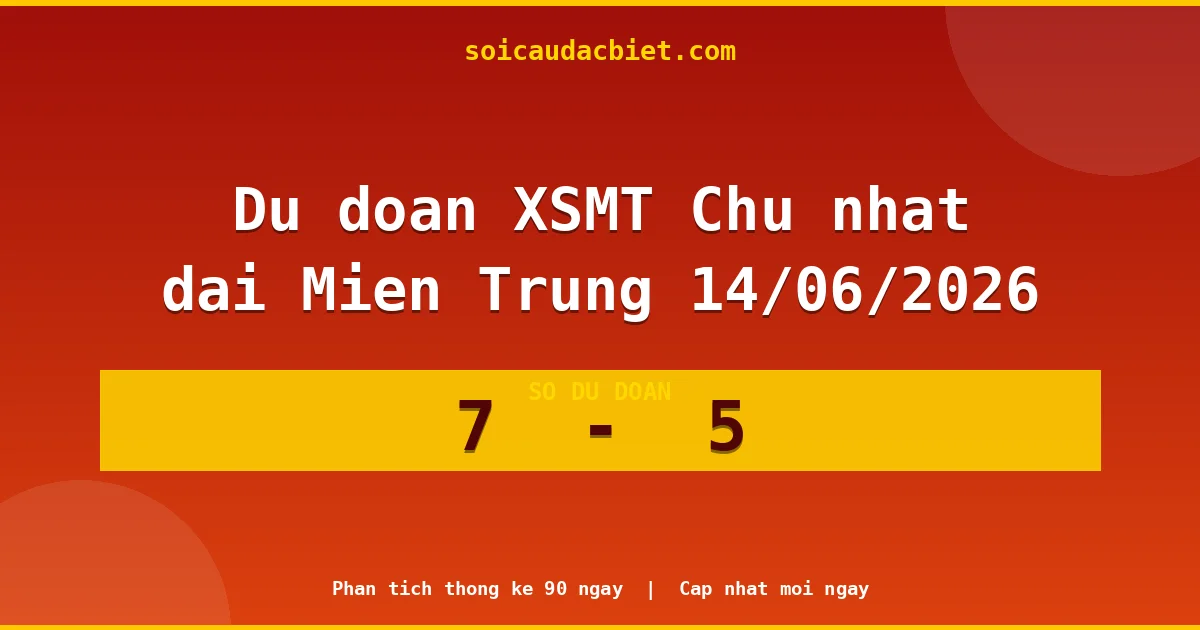 Soi cầu đầu đặc biệt 3 ngày Miền Trung hôm nay ngày 14/06/2026