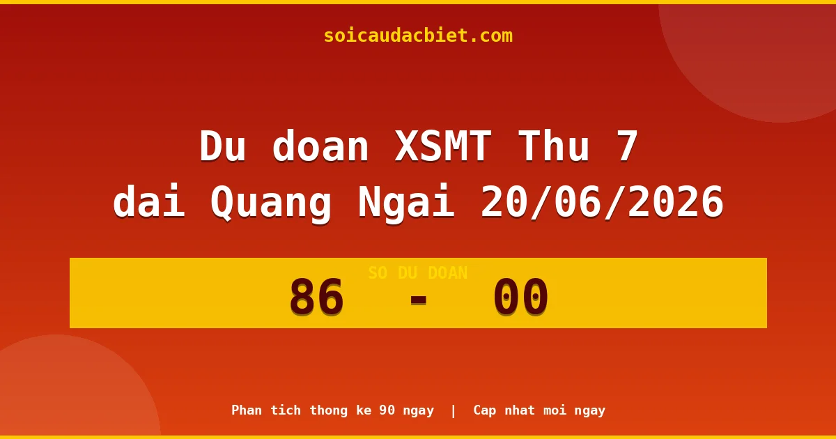 Dự đoán XSMT Thứ 7 đài Quảng Ngãi 20/06 chuẩn xác nhất