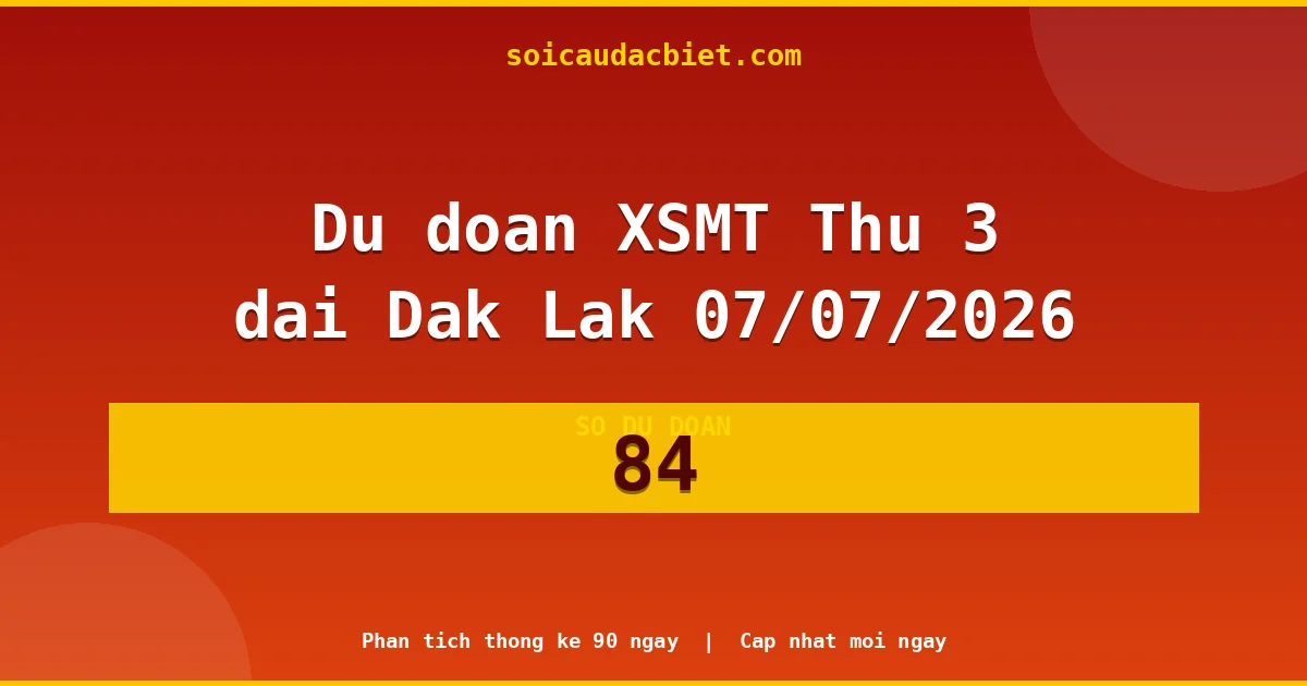 KQXS Đắk Lắk Thứ 3 07/07 — Kết quả xổ số Đắk Lắk hôm nay