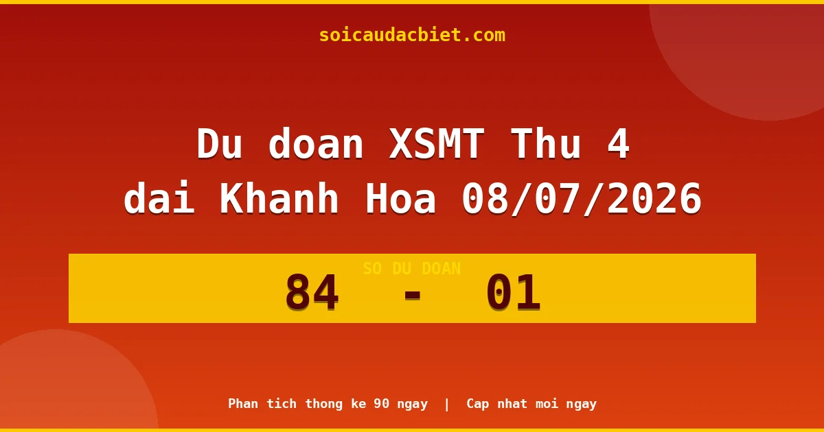 Dự đoán XSMT Thứ 4 đài Khánh Hòa 08/07 chuẩn xác nhất