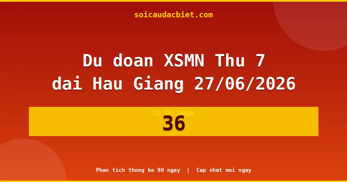 KQXS Hậu Giang Thứ 7 27/06 — Kết quả xổ số Hậu Giang hôm nay