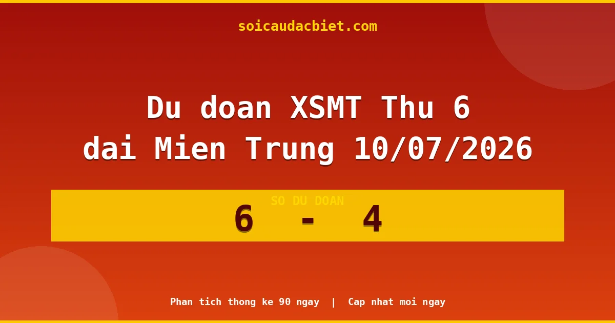 Soi cầu đầu đặc biệt 3 ngày Miền Trung hôm nay ngày 10/07/2026