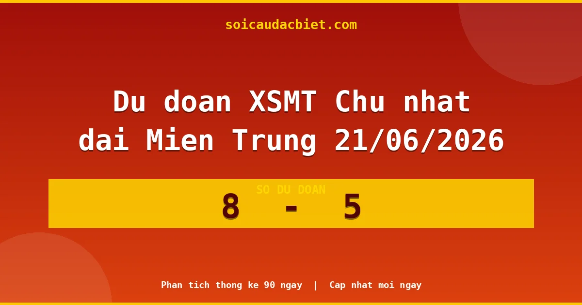 Soi cầu đầu đặc biệt 3 ngày Miền Trung hôm nay ngày 21/06/2026