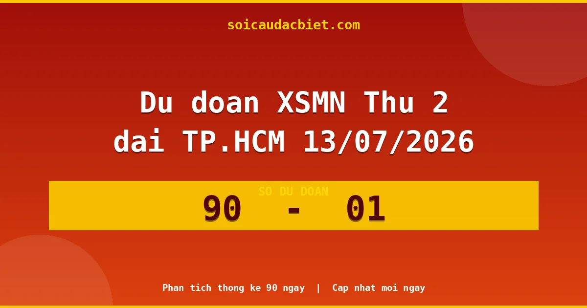 Dự đoán XSMN Thứ 2 đài TP.HCM 13/07 chuẩn xác nhất