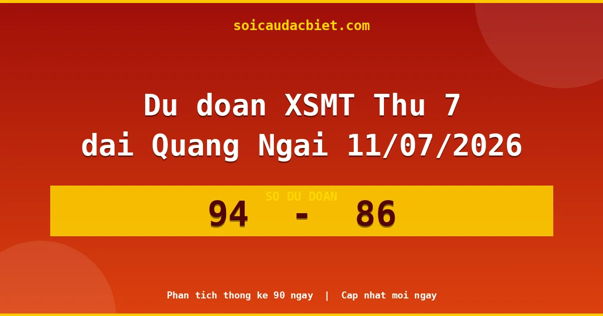 Dự đoán XSMT Thứ 7 đài Quảng Ngãi 11/07 chuẩn xác nhất