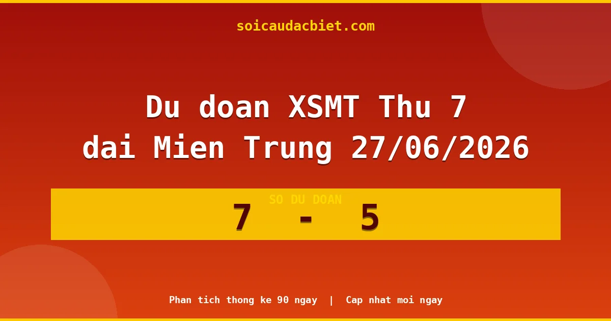 Soi cầu đầu đặc biệt 3 ngày Miền Trung hôm nay ngày 27/06/2026