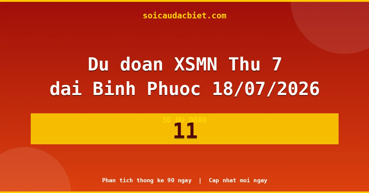 KQXS Bình Phước Thứ 7 18/07 — Kết quả xổ số Bình Phước hôm nay