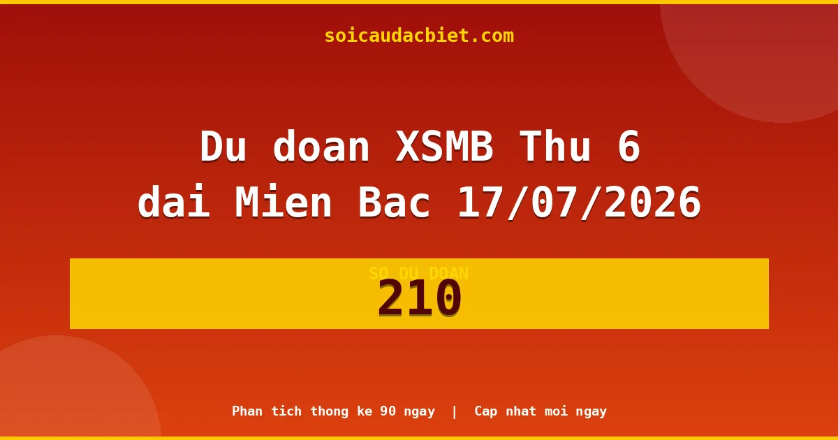 Soi cầu 3 càng VIP miền Bắc hôm nay ngày 17/07/2026 siêu chuẩn