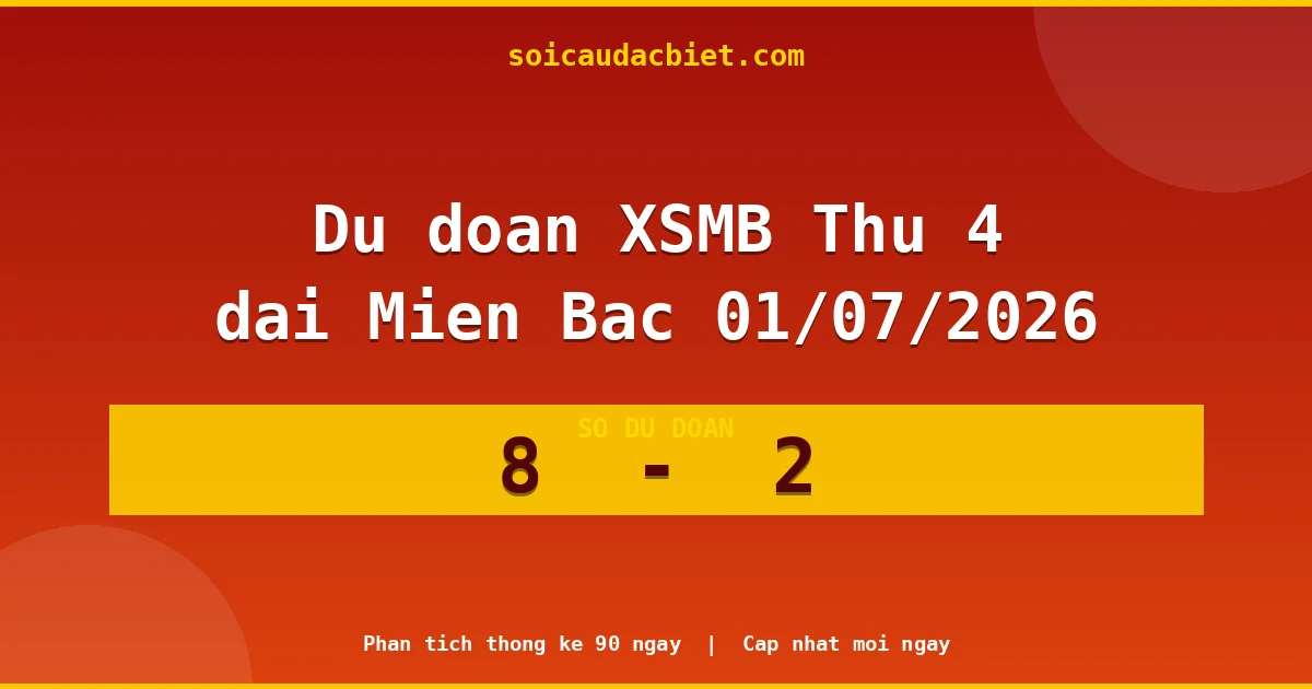 Soi cầu đầu đặc biệt 3 ngày Miền Bắc hôm nay ngày 01/07/2026