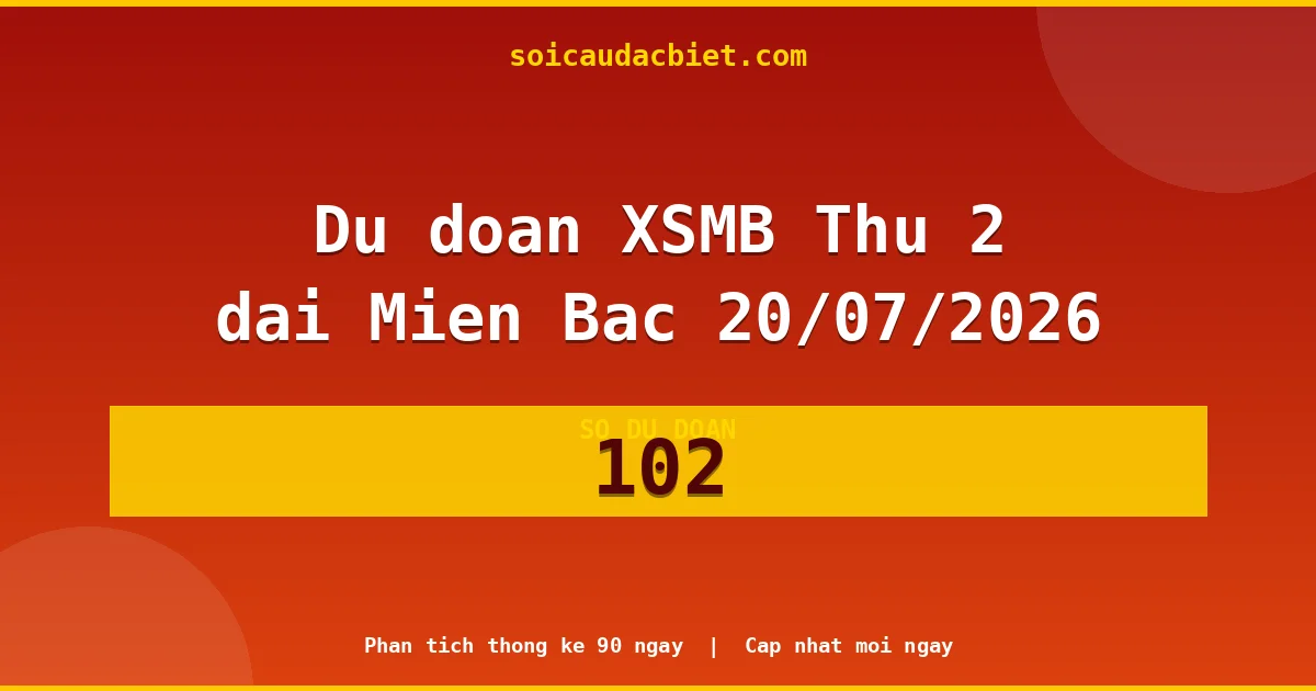 Soi cầu 3 càng VIP miền Bắc hôm nay ngày 20/07/2026 siêu chuẩn