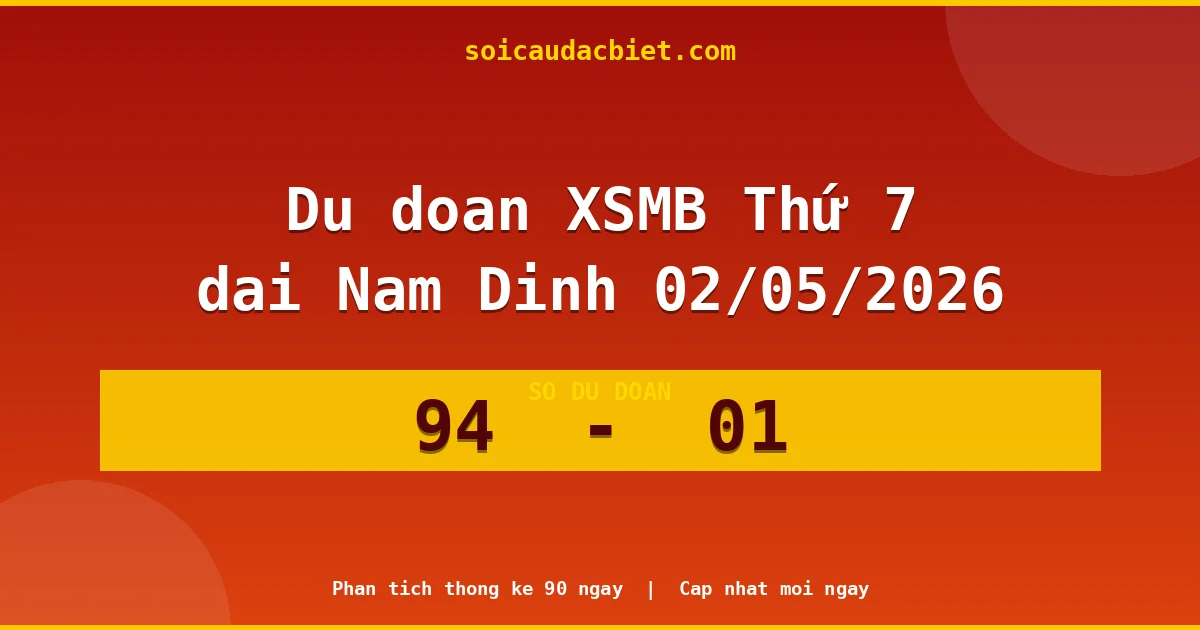Dự đoán XSMB Thứ 7 đài Nam Định 02/05 chuẩn xác nhất
