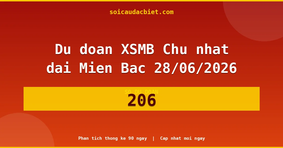 Soi cầu 3 càng VIP miền Bắc hôm nay ngày 28/06/2026 siêu chuẩn