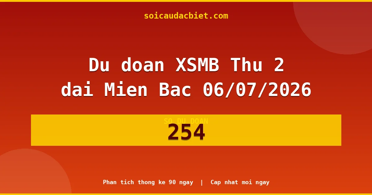 Soi cầu 3 càng VIP miền Bắc hôm nay ngày 06/07/2026 siêu chuẩn