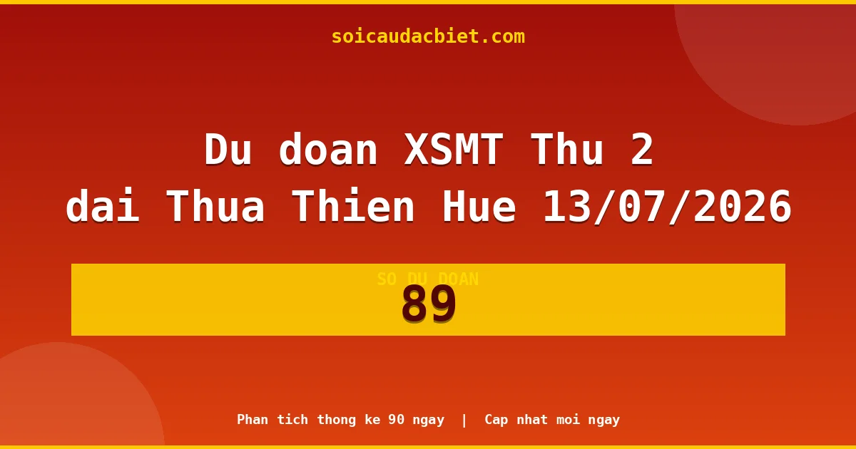 KQXS Thừa Thiên Huế Thứ 2 13/07 — Kết quả xổ số Thừa Thiên Huế hôm nay
