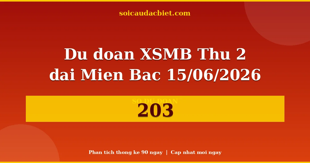 Soi cầu 3 càng VIP miền Bắc hôm nay ngày 15/06/2026 siêu chuẩn