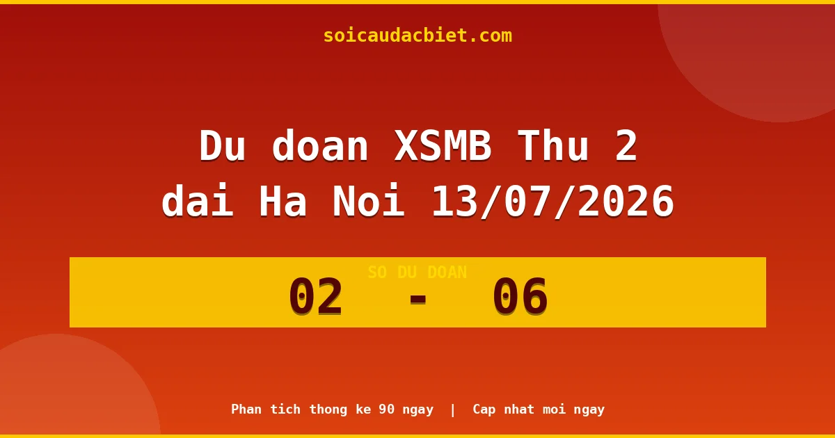 Dự đoán XSMB Thứ 2 đài Hà Nội 13/07 chuẩn xác nhất