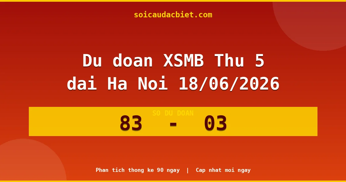 Dự đoán XSMB Thứ 5 đài Hà Nội 18/06 chuẩn xác nhất