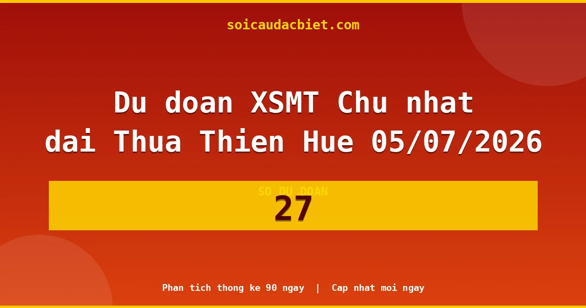 KQXS Thừa Thiên Huế Chủ nhật 05/07 — Kết quả xổ số Thừa Thiên Huế hôm nay