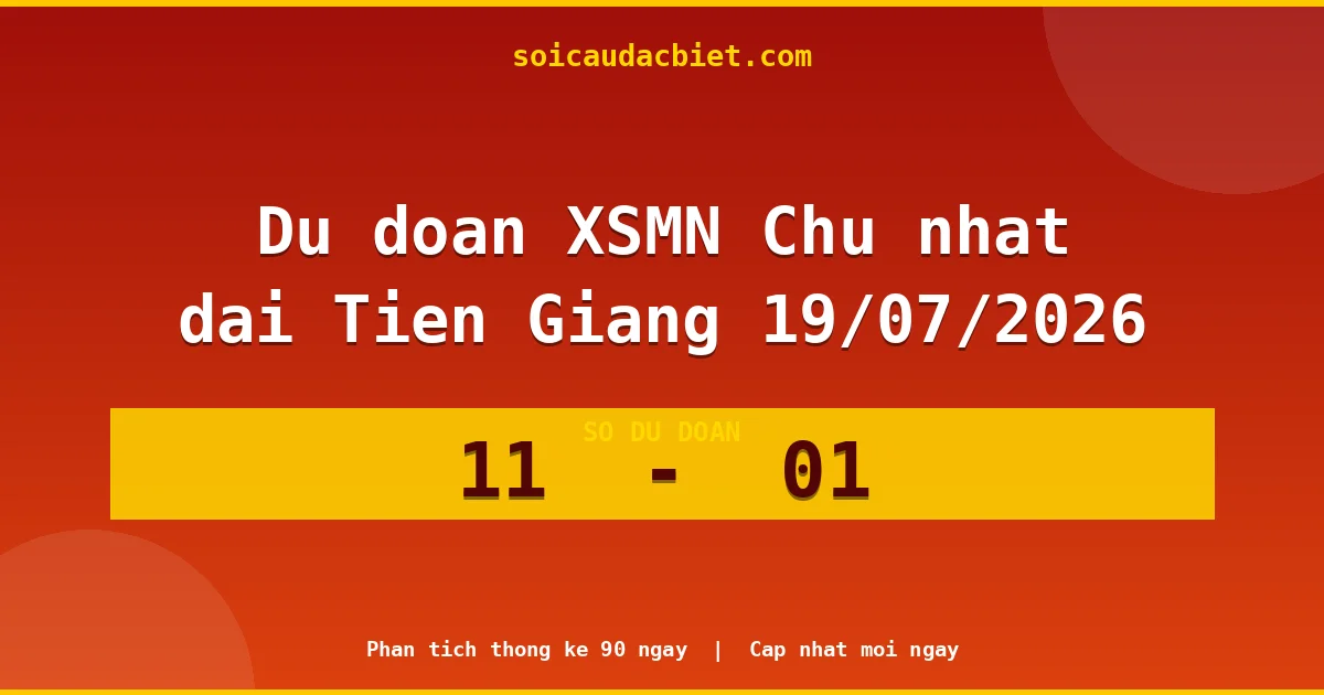 Dự đoán XSMN Chủ nhật đài Tiền Giang 19/07 chuẩn xác nhất