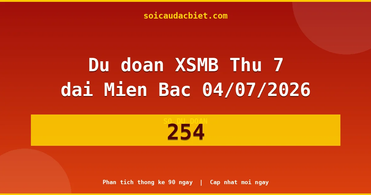 Soi cầu 3 càng VIP miền Bắc hôm nay ngày 04/07/2026 siêu chuẩn