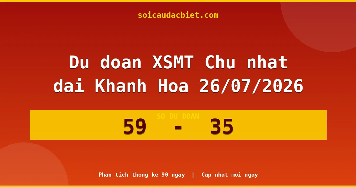 Dự đoán XSMT Chủ nhật đài Khánh Hòa 26/07 chuẩn xác nhất