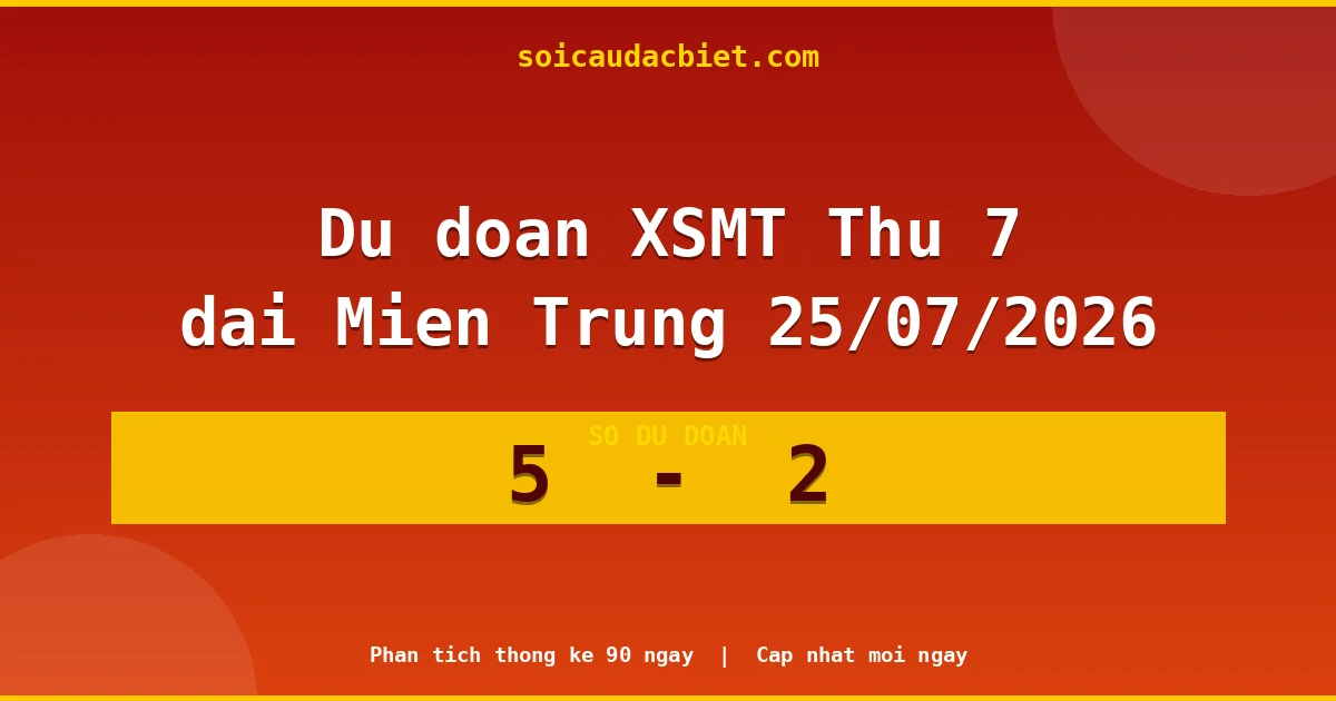 Soi cầu đầu đặc biệt 3 ngày Miền Trung hôm nay ngày 25/07/2026