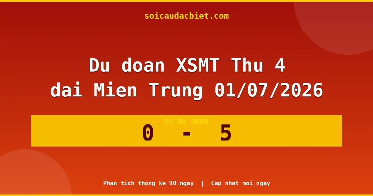 Soi cầu đầu đặc biệt 3 ngày Miền Trung hôm nay ngày 01/07/2026