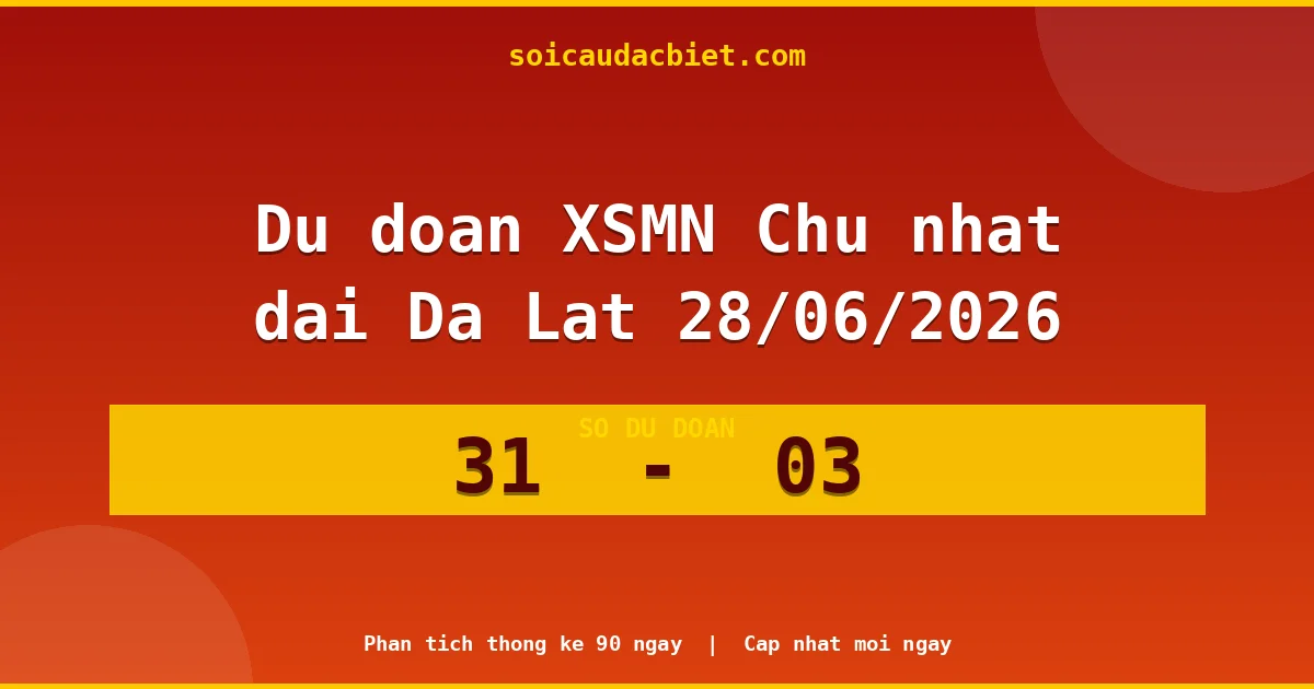 Dự đoán XSMN Chủ nhật đài Đà Lạt 28/06 chuẩn xác nhất