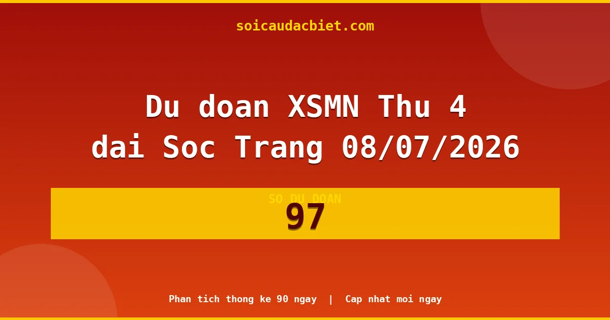 KQXS Sóc Trăng Thứ 4 08/07 — Kết quả xổ số Sóc Trăng hôm nay