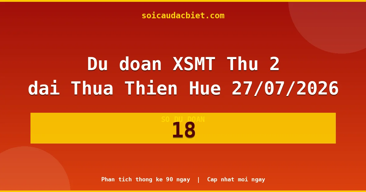 KQXS Thừa Thiên Huế Thứ 2 27/07 — Kết quả xổ số Thừa Thiên Huế hôm nay