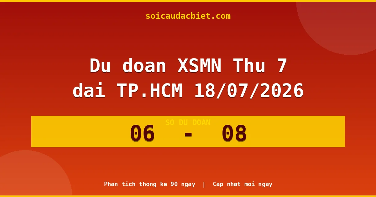 Dự đoán XSMN Thứ 7 đài TP.HCM 18/07 chuẩn xác nhất
