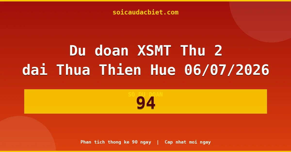 KQXS Thừa Thiên Huế Thứ 2 06/07 — Kết quả xổ số Thừa Thiên Huế hôm nay