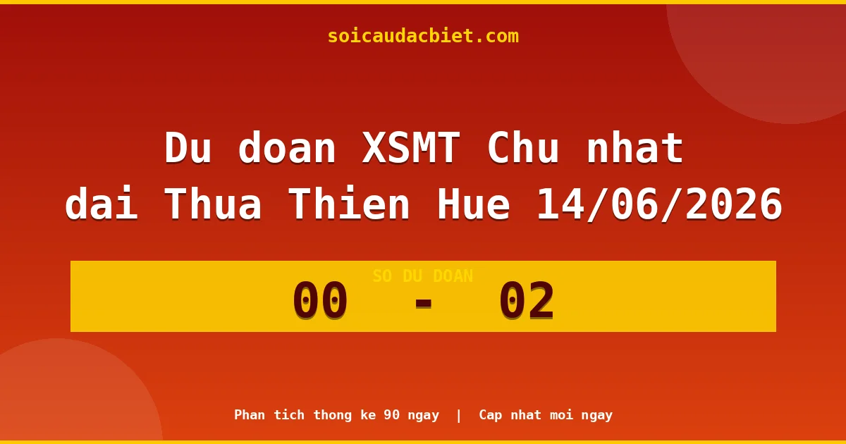 Dự đoán XSMT Chủ nhật đài Thừa Thiên Huế 14/06 chuẩn xác nhất