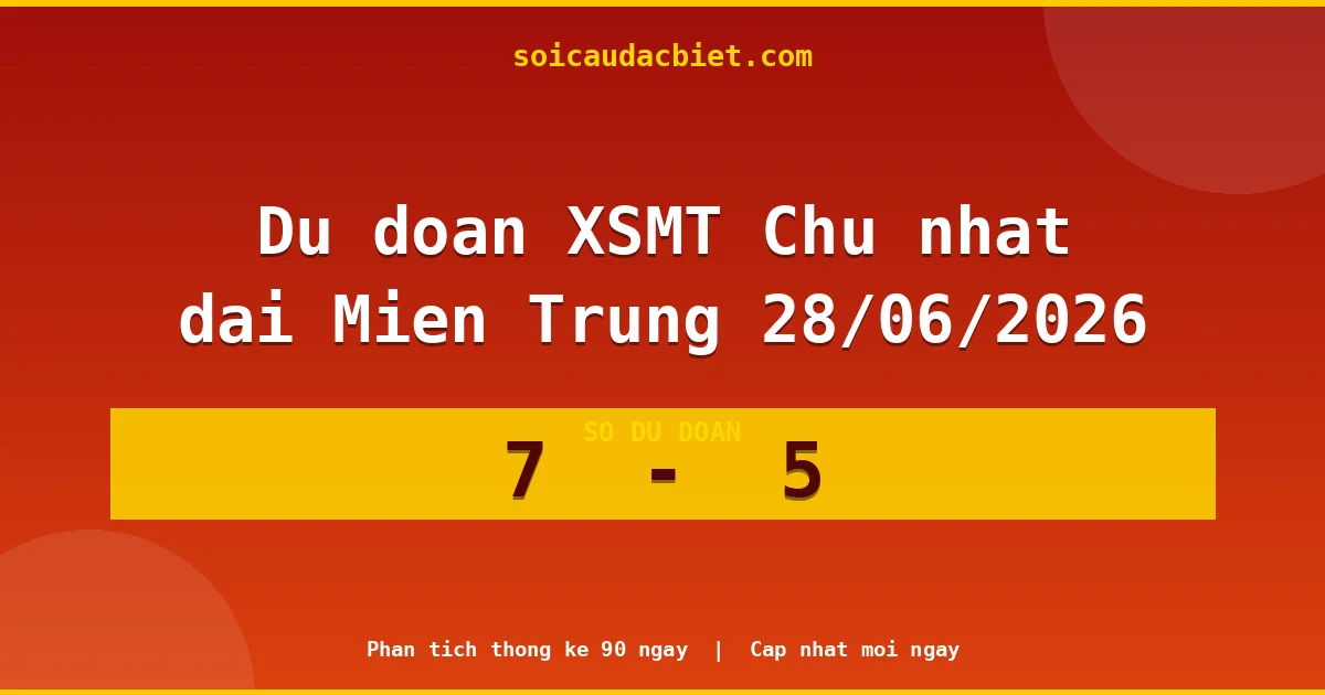 Soi cầu đầu đặc biệt 3 ngày Miền Trung hôm nay ngày 28/06/2026
