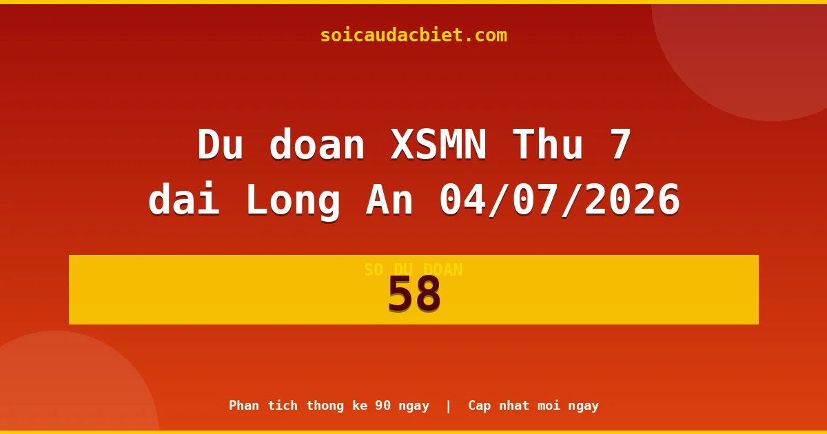 KQXS Long An Thứ 7 04/07 — Kết quả xổ số Long An hôm nay