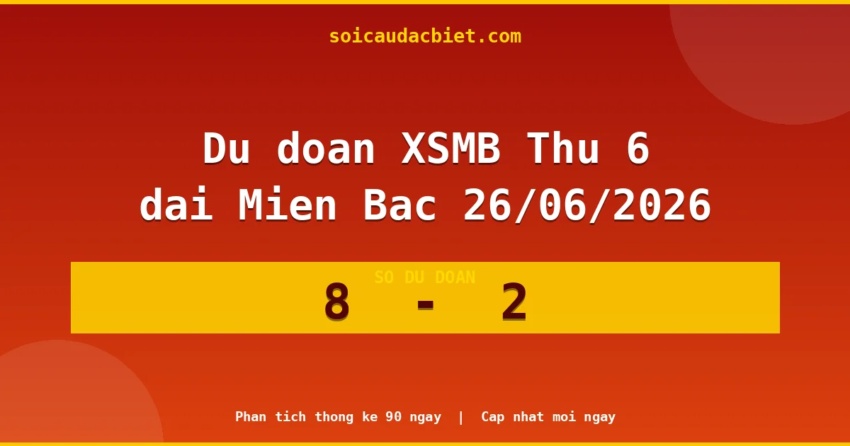 Soi cầu đầu đặc biệt 3 ngày Miền Bắc hôm nay ngày 26/06/2026