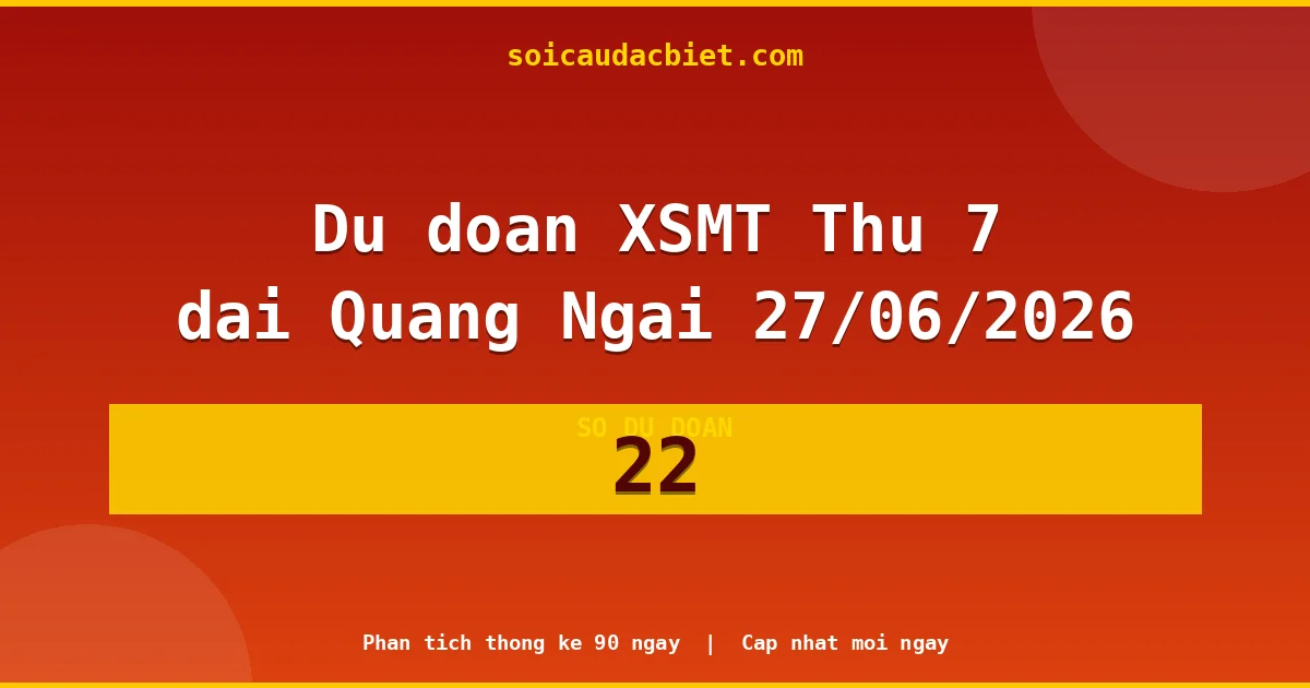 KQXS Quảng Ngãi Thứ 7 27/06 — Kết quả xổ số Quảng Ngãi hôm nay