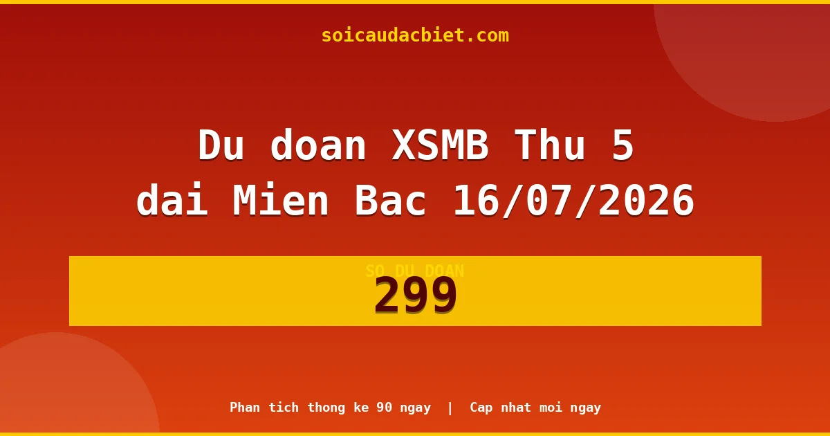 Soi cầu 3 càng VIP miền Bắc hôm nay ngày 16/07/2026 siêu chuẩn