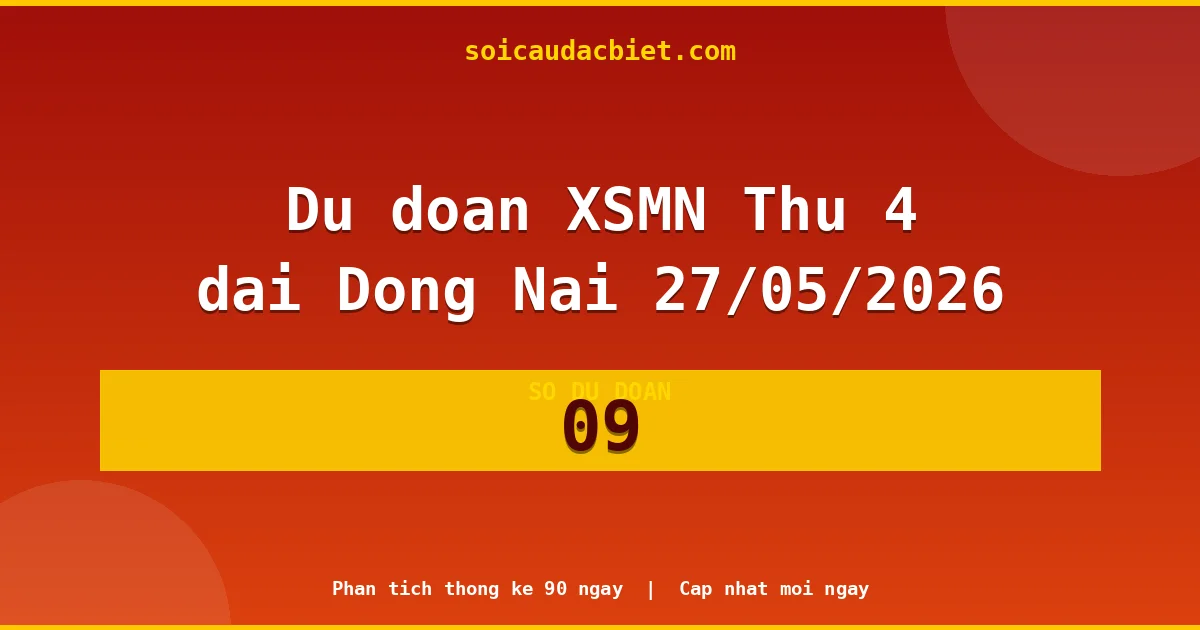 KQXS Đồng Nai Thứ 4 27/05 — Kết quả xổ số Đồng Nai hôm nay
