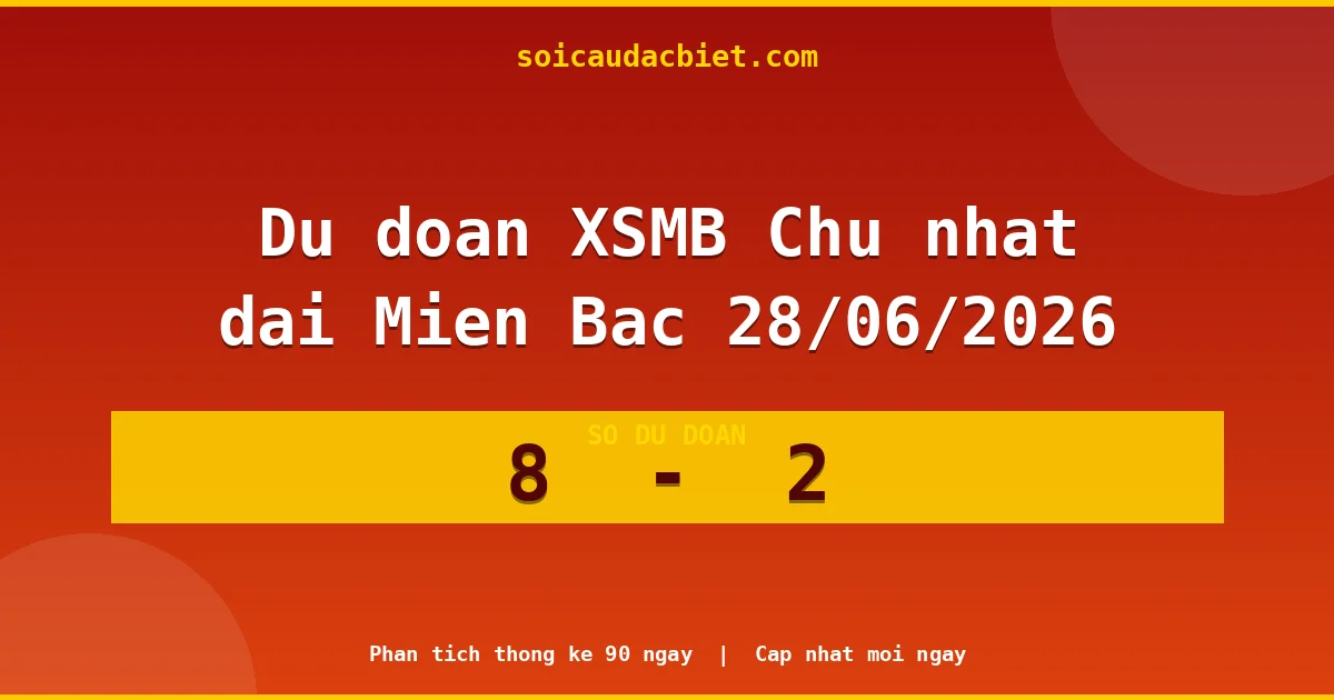 Soi cầu đầu đặc biệt 3 ngày Miền Bắc hôm nay ngày 28/06/2026